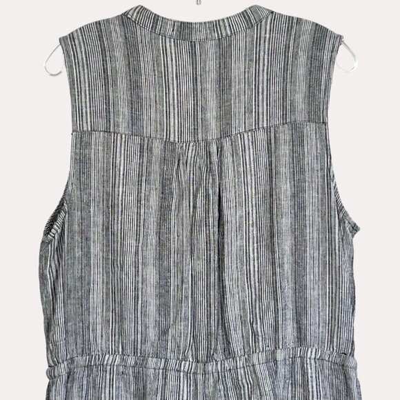 Kelly Renée Sleeveless Striped Romper Jumpsuit Drawstring Waist Pockets Size L - Picture 7 of 14